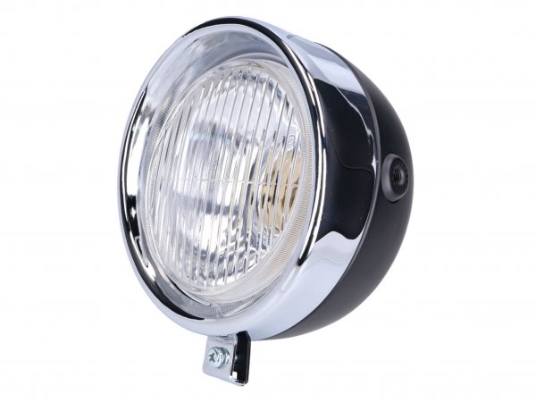 headlight assy round black Classic universal -101 OCTANE- for Puch, Kreidler, Zündapp and many more