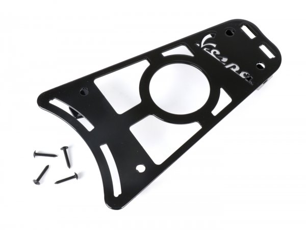 Floor board rack with cup holder and Vespa logo-CLASSIC RACKS- Vespa Sprint 50-150ccm, Primavera 50-150ccm - gloss black