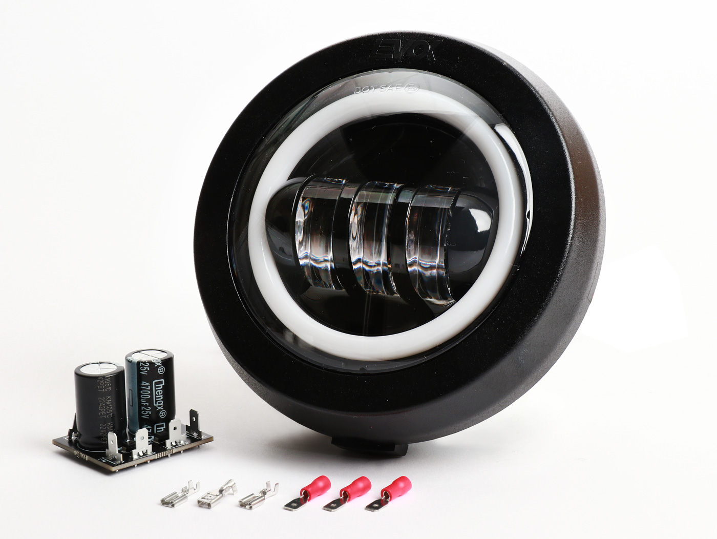 Headlight set -EVOK LED 12V DC, round Ø=135mm- PK XL/XL2 (screwed