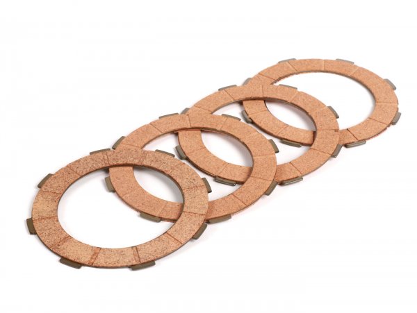 Clutch friction plates -FERODO 'Standard' Vespa Cosa2- suitable for standard clutch basket of Vespa Cosa2/FL (1992-), PX (1995-), Superstrong, Scooter & Service, MMW, Ultrastrong - 4 plates