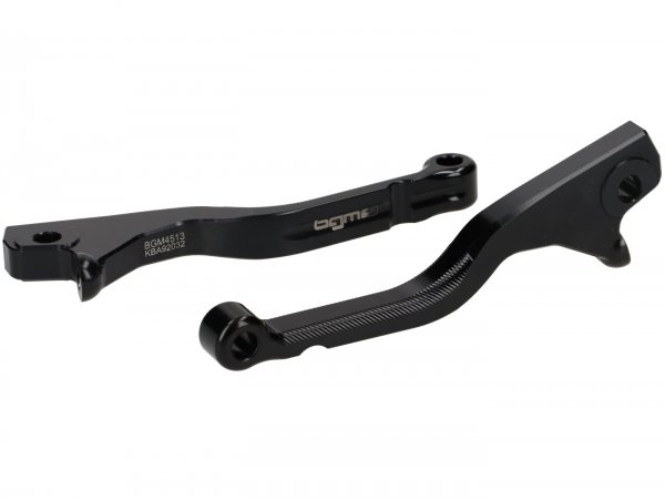 Pair of brake levers -BGM PRO Sport, long (130mm)- Vespa GTS 125-300  - (yoc 2023 - with Nissin brake system)- glossy black - ABE