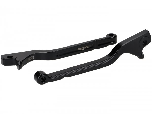 Pair of brake levers -BGM PRO Sport, long (165mm), short reach - Vespa GTS 125-300  - (yoc 2023 - with Nissin brake system)- glossy black - ABE