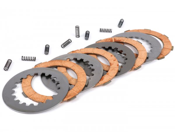 Clutch friction plate set -POLINI Vespa Cosa2- 4 friction plates (incl. steel plates and springs)