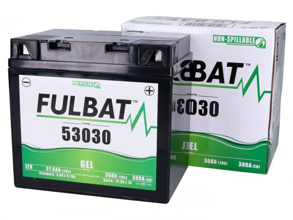 Batería (gel), sin mantenimiento  -FULBAT 53030, F60-N30L-A, 12V, 30Ah, 186x126x176mm