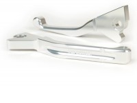 Pair of brake levers -HD CORSE aluminium CNC- Vespa GT, GTL, GTS 125-300 - silver