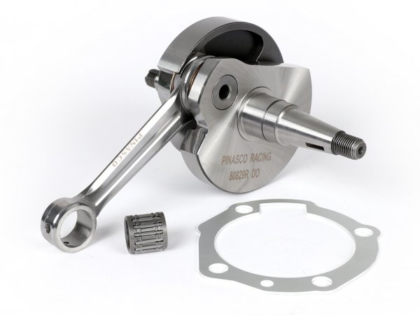 Crankshaft -PINASCO Racing, rotary valve, stroke 60mm, conrod 110mm- Vespa PX200, Cosa200 - extra wide crank web (17.95mm) for engine case PN26482041