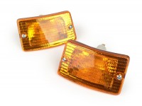 Pair of indicators -BOSATTA- Vespa PK50 XL, PK125 XL front - amber