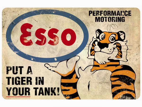 Adhesivo -100 x 66mm- „Esso Tiger“