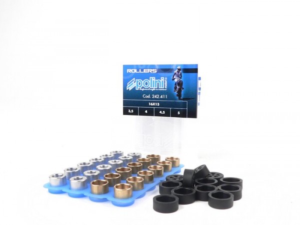 Roller set -POLINI premium quality 16x13mm- 3.5-4.0-4.5-5.0g