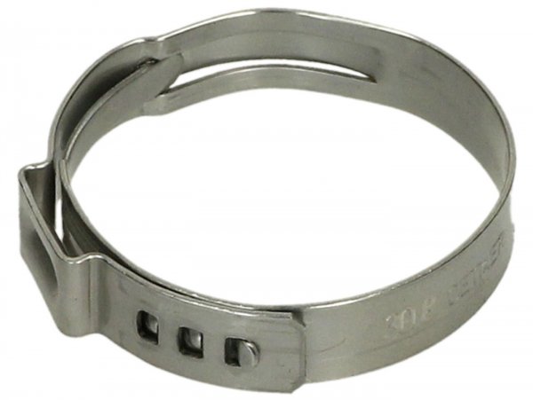 Hose clamp Ø=30.8mm (single ear clamp) -PIAGGIO- used for cooling water hoses