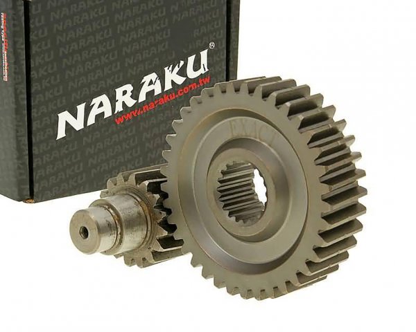 Transmission secondaire -NARAKU- Racing 16/37 +25% pour GY6 125/150cc 152/157QMI