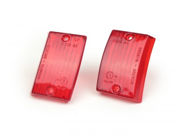 Coppia gemme freccia -BOSATTA- Vespa PK50 S, PK80 S, PK125 S anteriore - rosso