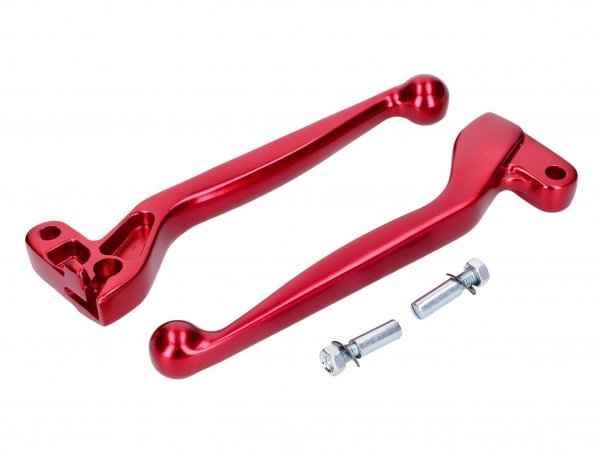 clutch and brake lever set ALU anodized red -101 OCTANE- for  Simson S50, S51, S53, S70, S83, SR50, SR80