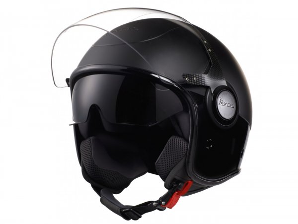 Helmet -VESPA VJ- open face helmet, Nero / Nero Opaco - XS (52-54cm)