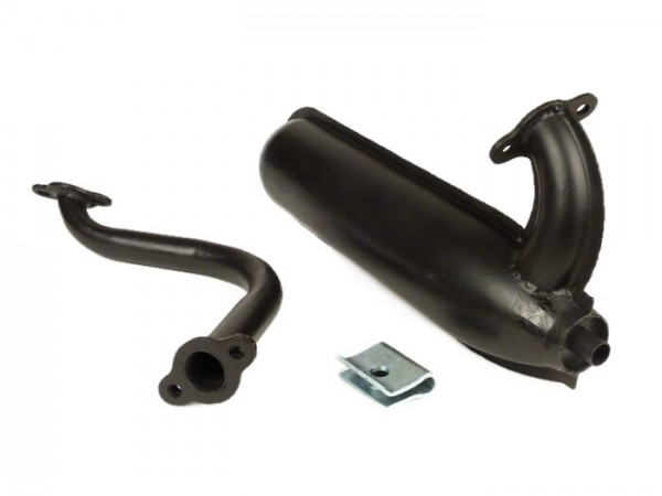 Exhaust -OEM QUALITY, Sport (banana) type Vespa SS50/90 - for Vespa PV125, ET3 125- black