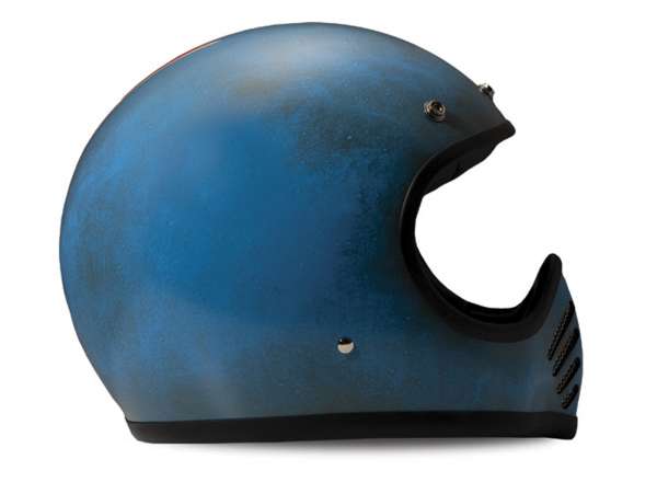 Helmet -DMD Handmade- motocross helmet, vintage - Arrow Blue - L (59-60cm)