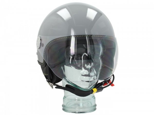 Helmet -VESPA Visor BT "Super Tech"- grigio materia (715/C) - M (57-58cm)