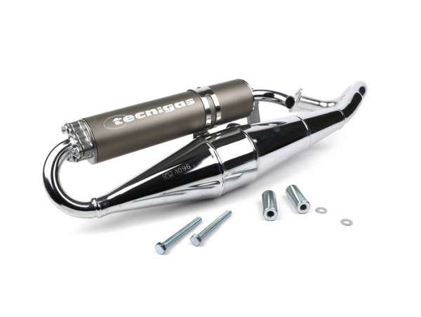 Exhaust -TECNIGAS Next-R chrome- Minarelli 50cc (horizontal cylinder)
