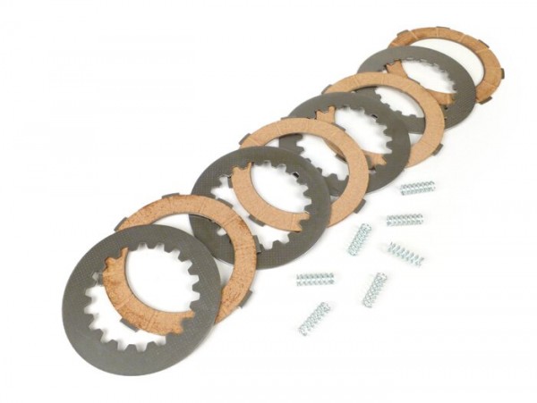 Clutch friction plate set -MALOSSI SPORT Vespa Cosa2- 4 friction plates (incl. steel plates and springs)