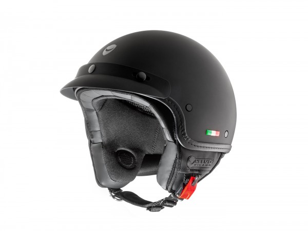 Helmet -HELMO MILANO- Demi jet, FuoriPorta, matt black - M (57cm)