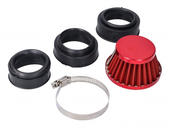 air filter -101 OCTANE- Power Shorty 44-54mm carburetor connection red