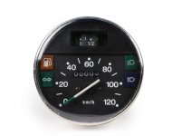 Speedometer -PREMIUM- Vespa Ø=105mm - PX Lusso, T5 Classic, My, 2001, 2011 - 120km/h - chrome - also suitable for Vespa PK50/80 S Lusso, PK XL, PK125 ETS