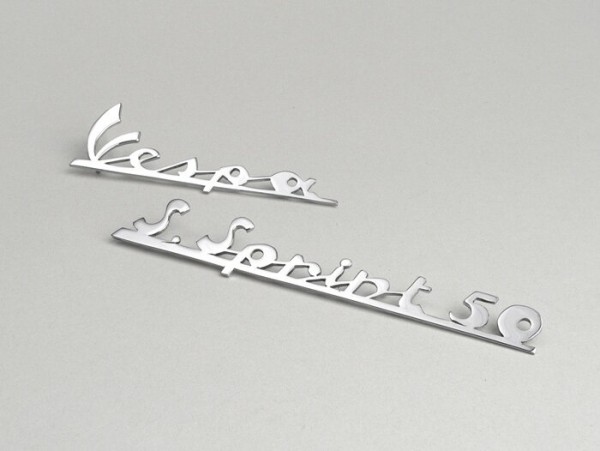 Badge de tablier + coque arrière -VESPA- Vespa S. Sprint 50 - Vespa SS50 (depuis 1967)