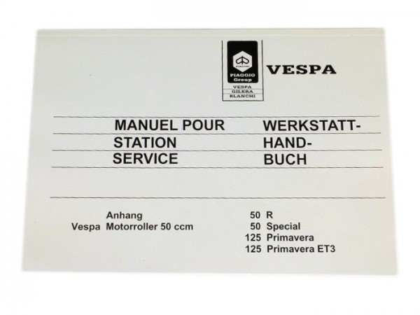 Workshop manual -VESPA- Vespa 50 R, 50 Special, Primavera 125, ET3