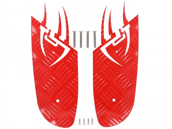 Runningboard alloy -DF OPTICPARTS Style 16- Peugeot JetForce - front part - red