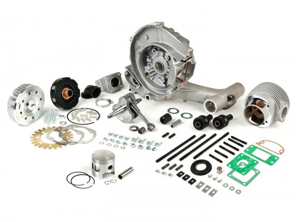 Tuning Kit (engine casing, crankshaft, clutch, cylinder) -PINASCO 260 cc Slave, reed valve intake- Vespa PX, Rally, Sprint, VNA, VNB, VBA, VBB, Super, TS, GT, GTR