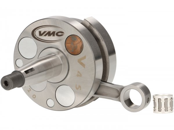 Vilebrequin -VMC RACING valve rotative, course 45mm, bielle 87mm- cône Ø 20mm - Vespa V50, PK50 - utilisé par exemple pour le cylindre VMC Racing 100cc RVA