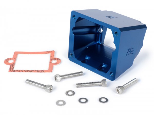 Intake manifold lower part -HEIKOTUNING- Blue - Piaggio 2-stroke Maxi