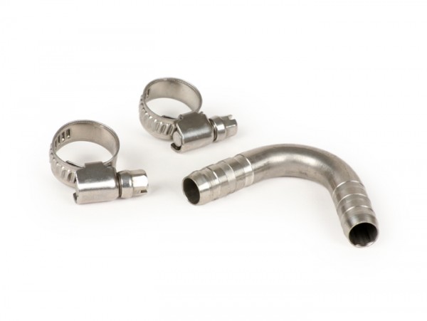 Fuel hose elbow 55° inclined -BGM PRO- Vespa (Ø outer = 10.0mm, Ø inner = 7.0mm) - stainless steel
