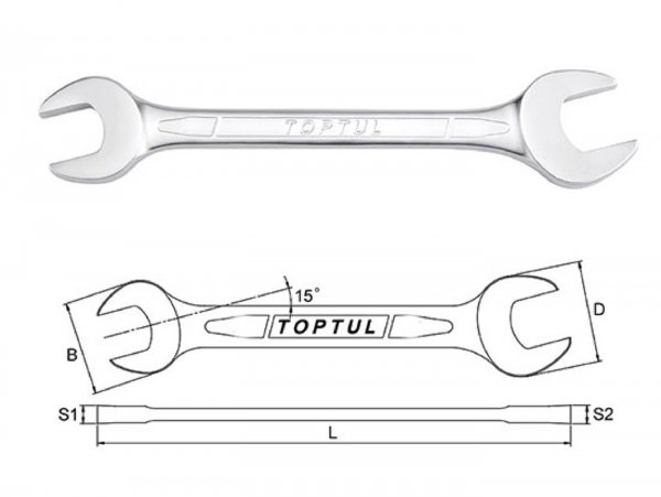 Double Open End Wrench -TOPTUL Hi-Performance- 22 + 24