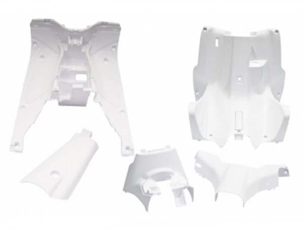 Kit revestimiento contra escudo -EDGE- 5 piezas -Yamaha Aerox (YQ50/L, de 2 tiempos) , MBK Nitro (YQ50/L, de 2 tiempos) - blanco