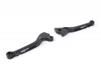 Pair of brake levers -BGM PRO CNC Sport, short (130mm)- Vespa LX, LXV, S, Primavera 50-150, Sprint 50-150 - black