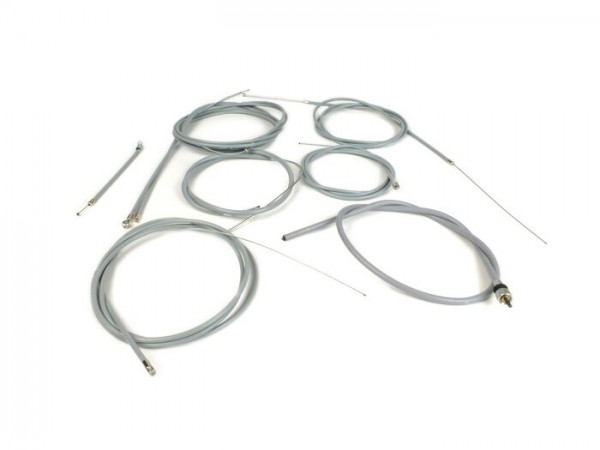 Cable set -MADE IN ITALY- Vespa V50 - PTFE grey (incl. speedo cable)