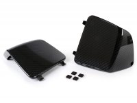 Juego de tapa revestimiento escudo frontal -MOTO NOSTRA- Vespa GT, GTL, GTV, GTS 125-300 (03-22), HPE, Supertech, Supersport, Touring - (cubierta para la conexión del agua de refrigeración / fusibles) - carbon style