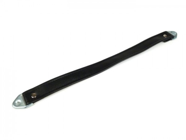 Seat strap -NISA- Vespa PX, PX EFL, T5 Classic - black (with metal clip)