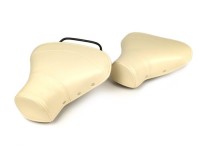 Saddle set -OEM QUALITY front and rear- large frame - with rivest on the side - creme