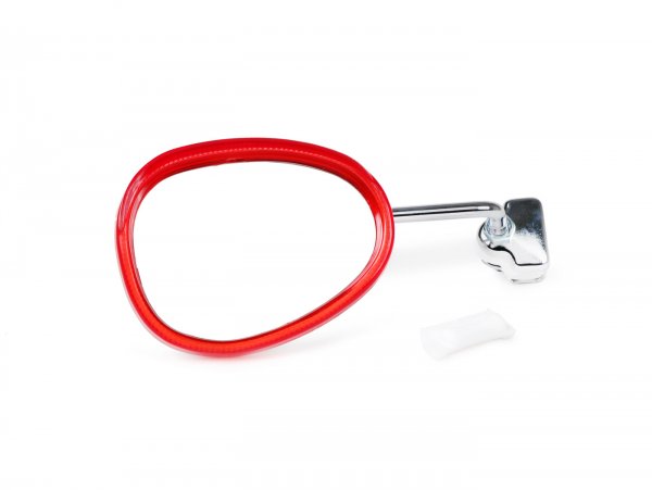 Mirror -BUMM Retro clip on- universal, White Red - left hand side