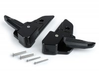 Pair of foot pegs -MOTO NOSTRA, CNC, black shiny- Vespa Primavera 50-150, Sprint 50-150