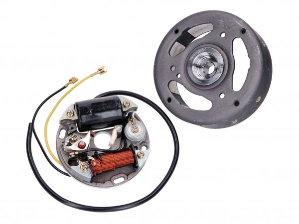 Ignition stator, rotor complete 6V 17W clockwise -101 OCTANE- for Puch Maxi E50 Sachs, Hercules, Zündapp