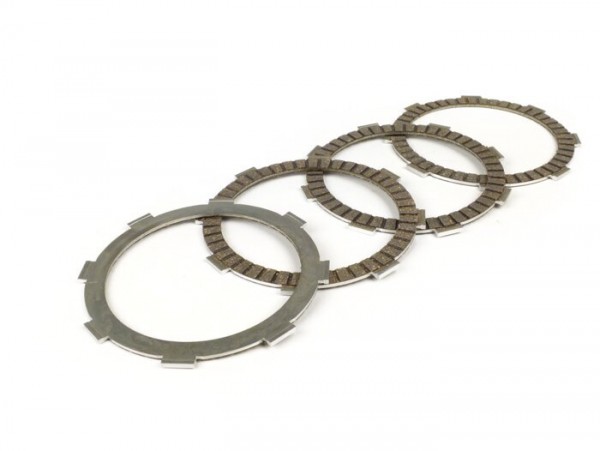 Clutch plates -BGM PRO SPORT Alu- type Honda CR80 (narrow plates, 14mm), suitable for clutch basket Vespa Cosa2/FL (1992-), PX (1995-), Superstrong, Scooter & Service, MMW, Ultrastrong - 4-discs