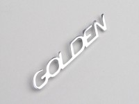Badge legshield -LAMBRETTA- Golden - LIS 150 (05.1965 - 09.1965)