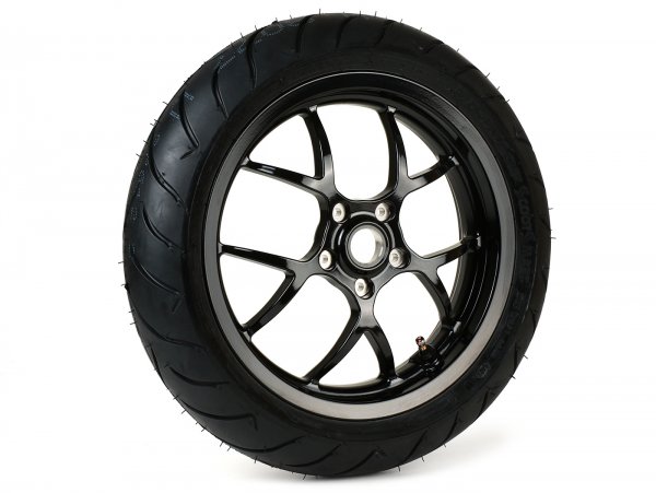 Complete wheel set -BGM PRO SPORT 13 inch- DUNLOP ScootSmart 130/60-13 - Vespa GTS, GTS Super, GTV, Sei Giorni, GT 60, GT, GT L 125-300ccm - black glossy