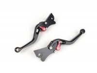 Pair of brake levers -PM TUNING Sport, adjustable- Vespa GT, GTL, GTS 125-300 - black