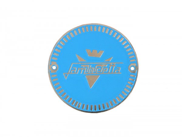 Badge (round) for side panel flashes -VIGANO STYLE- Lambretta LD 125 (1956-), LD 150 (1954-) - blue