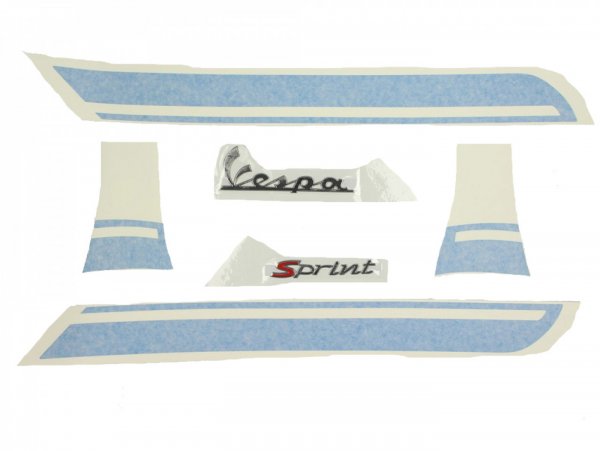 Aufkleber Set -PIAGGIO "Sprint", blau- Vespa Sprint 50, Vespa Sprint 125, Vespa Sprint 150