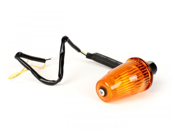 Blinker -MOTO NOSTRA Lenkerblinker LED (E-Prüfzeichen), 6 Volt- Vespa V50, 50SR, 50 Sprinter, 90SS, 90 Racer, PV125, ET3, Sprint150, Rally180/200 - orange